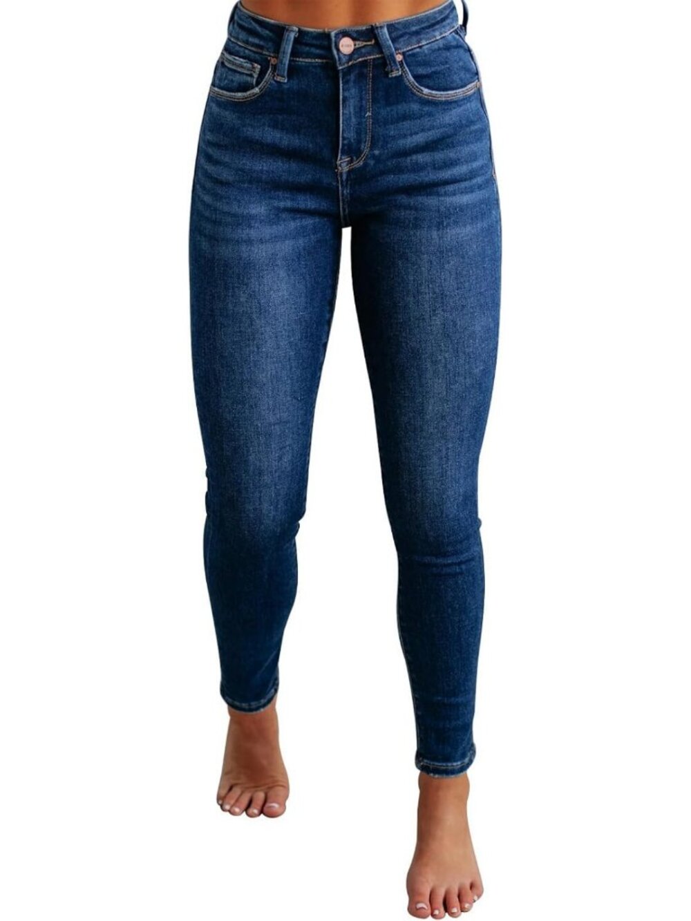 Distressed Ripped Skinny Jeans for Women - Stretchy Denim Pants, Trendy Fit